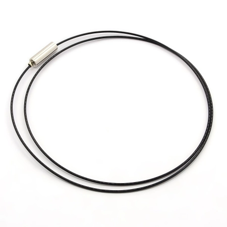 Основа для колье (чокер) с замком, 1мм, цвет черный, 45 см, 5 шт.