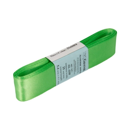 Лента атласная, Gaммa, 25мм, светло-салатовая №089, моток, 5 метров