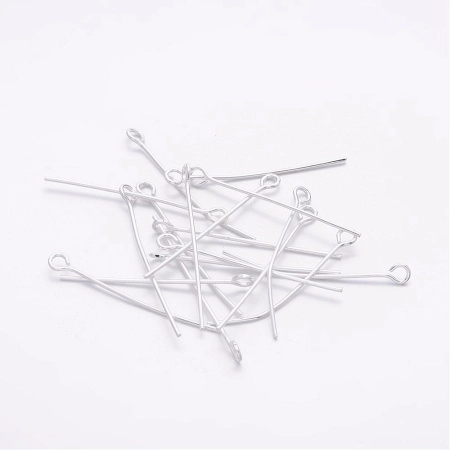 Пины с ушком, 30х0.723мм, базовый материал - железо, серебристые, 10 грамм