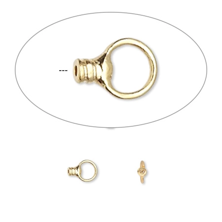 Концевики-кримпы, 6.5х4.5мм (внутренний размер 0.5мм), обжимные, базовый материал - латунь, позолоченные, пара Концевики-кримпы, 6.5х4.5мм (внутренний размер 0.5мм), обжимные, базовый материал - латунь, позолоченные, пара