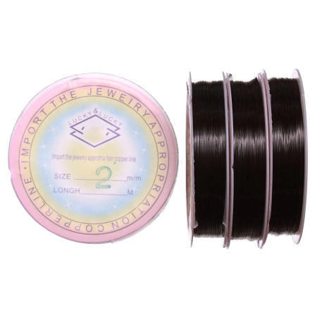 <p>Тонкая медная проволока с покрытием черного цвета. Оттенок может отличаться от фотографии и в разных поставках. Используется для создания украшений, бисероплетения, изготовления деревьев и цветов из бисера и камней, и прочих декоративных работ. Намотка может состоять из нескольких частей. Цена за катушку, примерно 35 метров.</p>