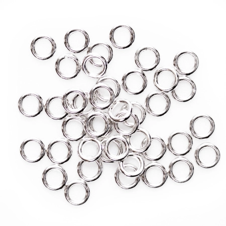 Соединительное колечко, 8мм (толщина 1.5мм, внутренний размер 5мм), неразъемное, базовый материал - оловянный сплав, стального цвета, 5 грамм