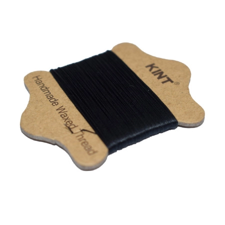 Нить нейлоновая вощёная, 0.65мм, чёрная, моток, 20 метров