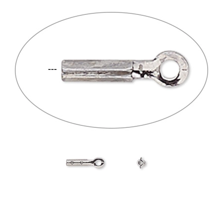 Концевики, 7.5х1мм (внутренний размер 0.6мм), обжимные, базовый материал - латунь, вороненая сталь, пара