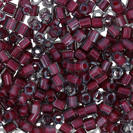 Бисер TOHO Hexagon, размер 11/0, цвет #1075 (Окрашенный изнутри, морская вода/малиновый), 10 грамм