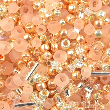 Бисер TOHO Mix, цвет #3213 (Розово-золотой), 10 грамм Бисер TOHO Mix, цвет #3213 (Розово-золотой), 10 грамм