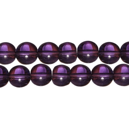 Бусины стеклянные, 12мм, фиолетовые, 28 шт., низка