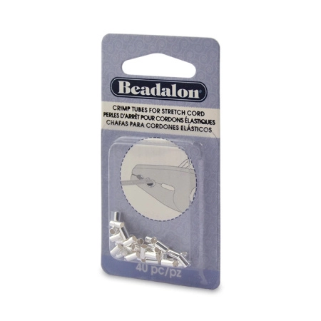 Кримпы, 4х3мм, Beadalon, трубочки, базовый материал - латунь, посеребренные, 40 шт.