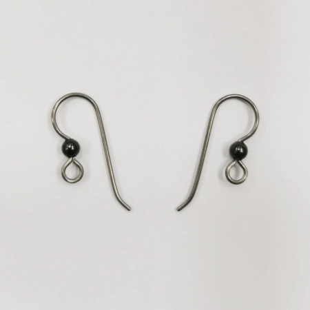 Швензы открытые, 16мм, TierraCast, базовый материал - ниобий, серые с чёрным шариком, пара