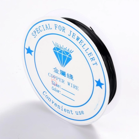 Проволока гибкая, 0.6мм, черная, 8 метров, катушка