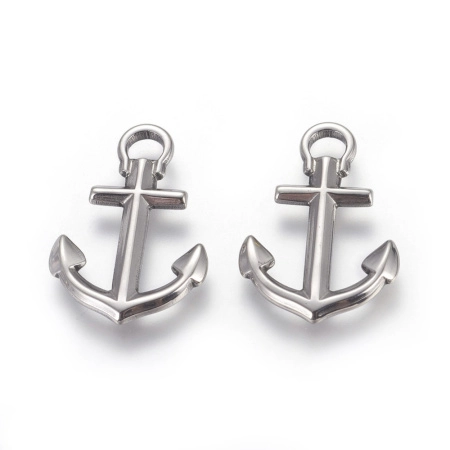 Подвеска, 30х20мм, якорь, базовый материал - нержавеющая сталь, без покрытия, 1 шт.
