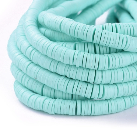 <p>Плоские круглые бусины - чипсы (диски, рондели heishi) ручной работы из полимерной глины (пластики). Бусины могут немного отличаться по форме и размеру. Оттенок может отличаться от фотографии. Цвет: светло-голубой. Бусины довольно мягкие, гибкие, напоминают каучук. Цена за низку длиной около 43 см, около 350-400 бусин.</p><p>ВНИМАНИЕ: в последней партии бусины 6-7 мм.</p>