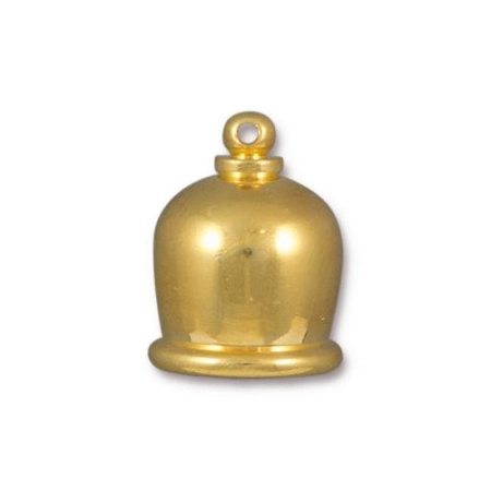 Концевики, 17х13мм (внутренний размер 10мм), TierraCast, Тадж, клеевые, для шнура, базовый материал - оловянный сплав, позолоченные, пара