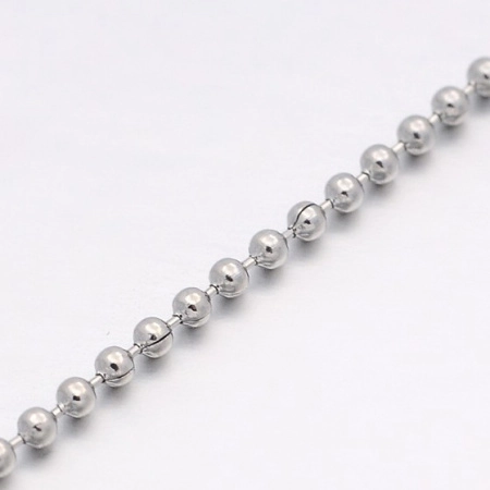 Цепочка отрезная (без замка), 4мм, с шариками, базовый материал - нержавеющая сталь, без покрытия, 1 метр