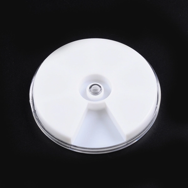 <p>Круглый контейнер для хранения мелкой фурнитуры, бисера, бусин из качественного пластика. У органайзера имеется 6 ячеек с общей вращающейся крышкой. Основание сделано из белого пластика, крышка из прозрачного. Цена за 2 шт.</p>