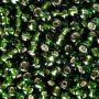 <p>Японский бисер TOHO Round (круглый Тохо), размер 11/0 (2.2 мм). Прозрачный травянисто-зеленый с серебристой сердцевиной (Silver-Lined Olivine).
Цена за 10 грамм. Среднее количество бисерин в 1 грамме Toho 11/0 от 70 до 120 штук, может сильно варьироваться в зависимости от вида бисера.</p>