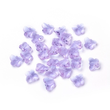Бусина стеклянная, 10х8мм, бабочка, сиреневая, 5 шт. <p>Яркие, летние стеклянные бусины-бабочки сиреневого цвета. Оттенок может отличаться от фотографии. Имитация бабочек Сваровски. Отверстие около 0.9 мм. Цена за 5 шт.</p><p>ВНИМАНИЕ: возможны небольшие щербинки по краю и царапинки.</p>