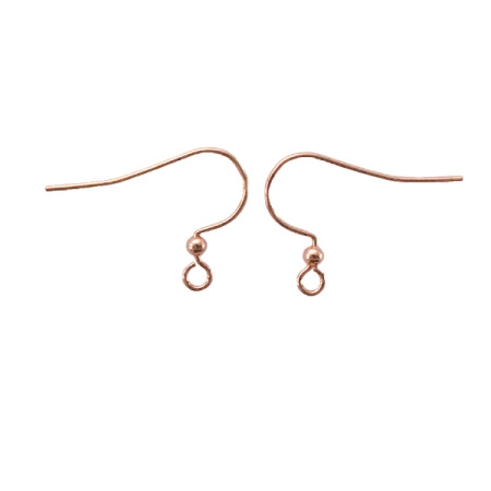 Швензы открытые, 17мм, с шариком, базовый материал - латунь, яркая медь, пара