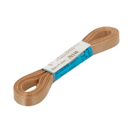 Лента атласная, Gaммa, 6мм, пепельно-каштановая №146, моток, 5 метров Лента атласная, Gaммa, 6мм, пепельно-каштановая №146, моток, 5 метров