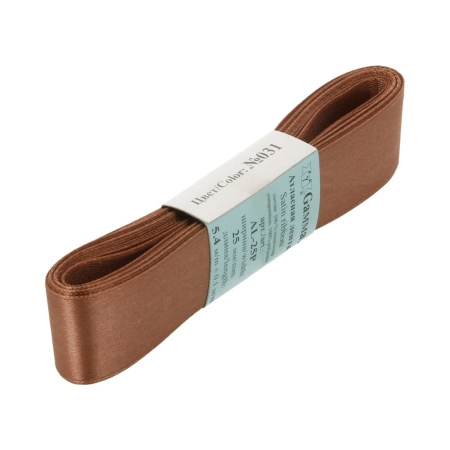 Лента атласная, Gaммa, 25мм, светло-коричневая №031, моток, 5 метров