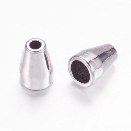 Конус, 11х8мм (внутренний размер 5мм), гладкий, базовый материал - цинковый сплав, стиль тибетское серебро, 10 шт.