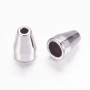 <p>Гладкий лаконичный конус серебристого цвета. Можно использовать как обниматель, концевик для кисточки или бисерных жгутов. Внутренний диаметр с одной стороны - около 5 мм, со второй - около 2.4 мм. Оттенок может отличаться от фотографии и в разных поставках. Цена за 10 шт.</p><p>ВНИМАНИЕ: на покрытии возможны небольшие пятнышки и неровности.</p>