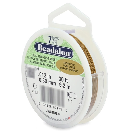 Тросик ювелирный Beadalon, 7 струн, 0.30мм (0.012in), матовое античное золото, катушка 9.2 метра
