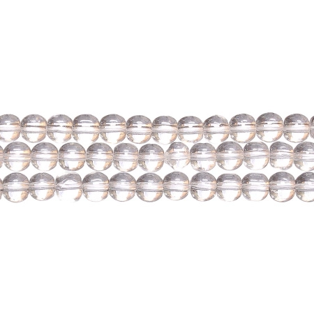 Бусины стеклянные, 6мм, кристально-прозрачные, 60 шт., низка