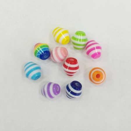 Бусины акриловые, 8мм, биконусы, микс, 10 шт.