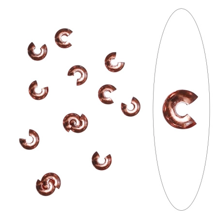 Кримпы, 5х4мм, покрывные, базовый материал - латунь, яркая медь, 2 грамма