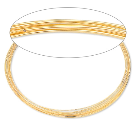 Проволока с памятью, 92х0.7мм, для колье, позолоченная, 1 виток
