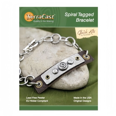 Набор для сборки украшения, 152-203мм, TierraCast, браслет Spiral Tagged, под античное серебро
