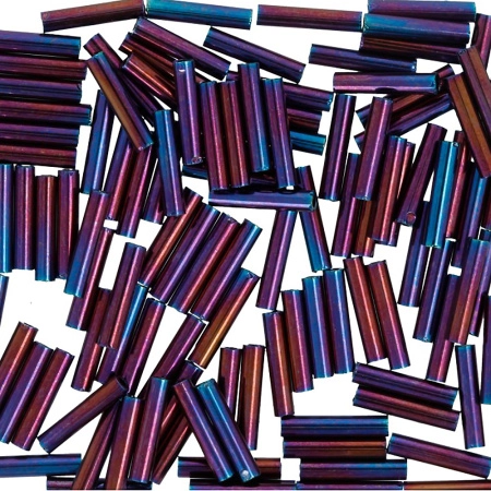 Бисер TOHO Bugle, размер 9мм, цвет #504 (Металлизированный, пандора), 10 грамм