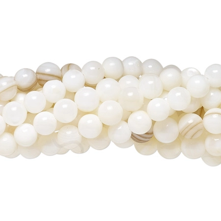 Бусина из ракушки, 4-5мм, белая, 80 шт., низка