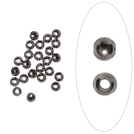 Бусина металлическая, 5мм, гладкая, базовый материал - нержавеющая сталь, без покрытия, 100 шт.