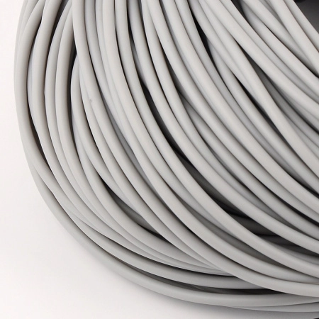 Шнур кожаный, около 4мм, серый, 2 метра