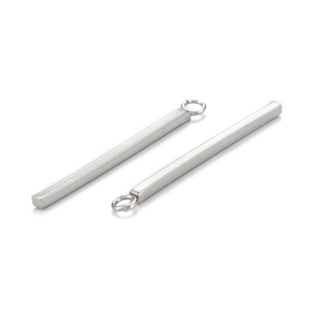 Подвеска, 28х3х1.5мм, стержень прямоугольный, базовый материал - нержавеющая сталь, без покрытия, 10 шт.