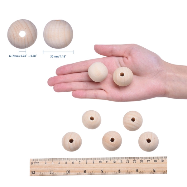 Бусина деревянная, 30х29мм, натуральная (без покрытия), 5 шт. <p>
Деревянные бусины без покрытия. Размер примерно 30*29 мм, могут немного отличаться по форме и размеру. На бусинах возможны небольшие неровности. Размер отверстия около 5-7 мм. Отлично подходят для создания слингобус, детских игрушек, эко-украшений и т.д. Цена за 5 бусин.
</p>