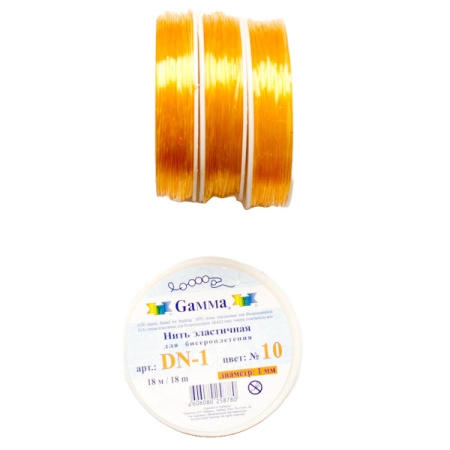 Нить - резинка для браслетов, 1мм, желтая, катушка, 18 метров