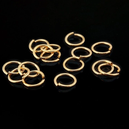Соединительное колечко, 7мм (толщина 1мм, внутренний размер 5мм), Корея, базовый материал - сталь, позолоченное, 1 грамм
