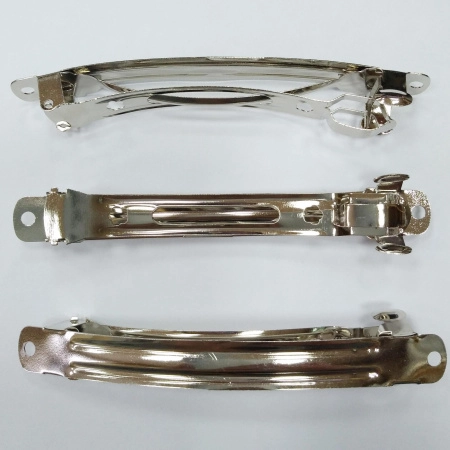 Основа для заколки, 100х11мм, базовый материал - железо, стального цвета, 2 шт.