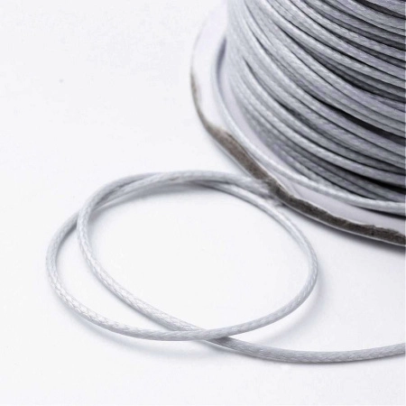 Шнур синтетический вощеный, полиэстеровый, около 2мм, светло-серый, 10 метров