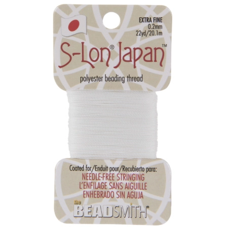 Нить полиэстеровая, S-Lon Japan, толщина 0.2мм, цвет белый, моток, 20.1 метра