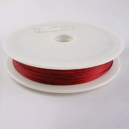 Тросик ювелирный, 0.45мм, цвет красный, катушка, 50 метров