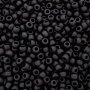 <p>Японский бисер TOHO Round (круглый Тохо), размер 11/0 (2.2 мм). Непрозрачный черный, матовый (Opaque-Frosted Jet). Оттенок может отличаться от фотографии. Цена за 10 грамм. Среднее количество бисерин в 1 грамме Toho 11/0 от 70 до 120 штук, может сильно варьироваться в зависимости от вида бисера.</p>