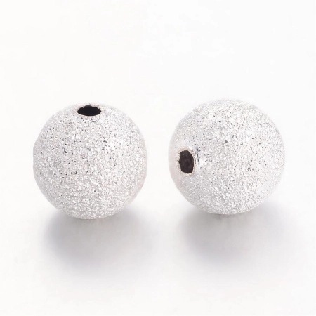 Бусина металлическая, 10мм, звездная пыль, базовый материал - латунь, серебристая, 10 шт., УЦЕНКА