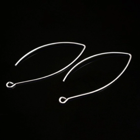 Швензы открытые, 40мм, Корея, удлиненные, базовый материал - латунь, под родий, пара