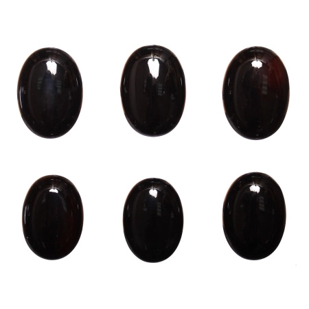 Кабошон каменный, 25х18мм, агат черный, 1 шт.