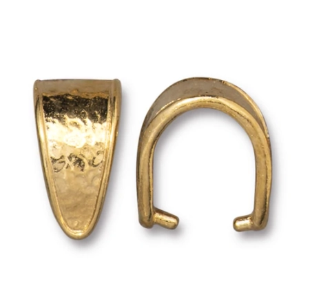 Держатель, 15х9.5мм, TierraCast, узорный, с окантовкой, зажимной, базовый материал - оловянный сплав, позолоченный, 1 шт.