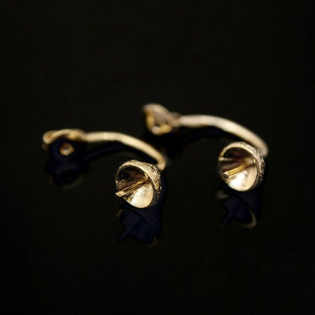 Застежки для пусет, 19.5х4.5мм, Корея, со штифтом, базовый материал - латунь, позолоченные, пара